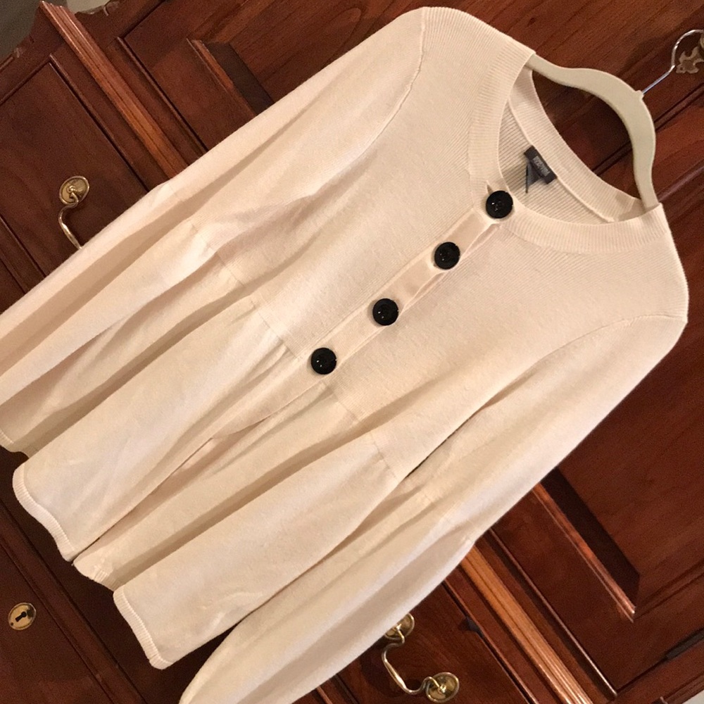 Kenneth Cole wool blend peplum cardigan sweater